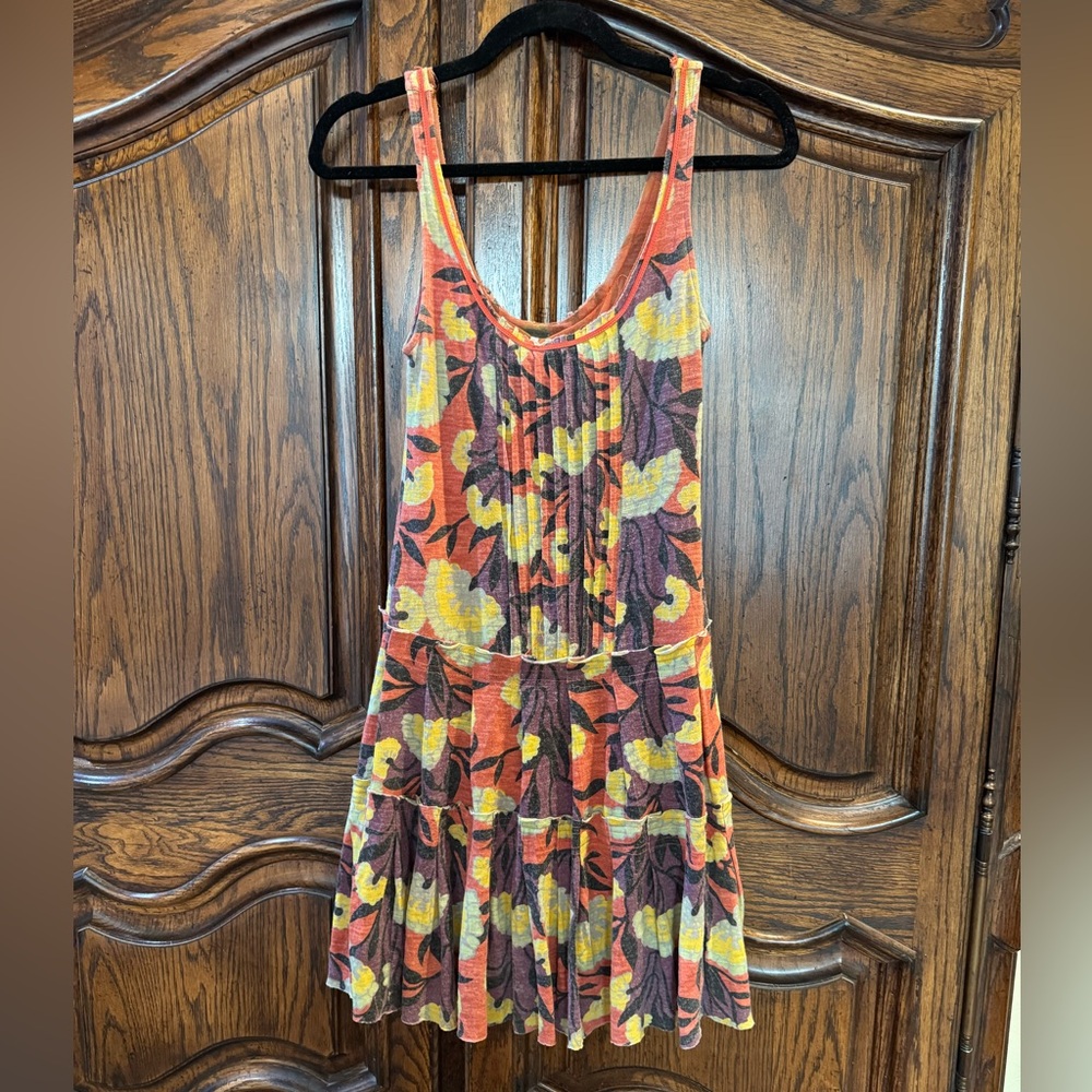 Vintage Free People Pleated Corset Mini Dress